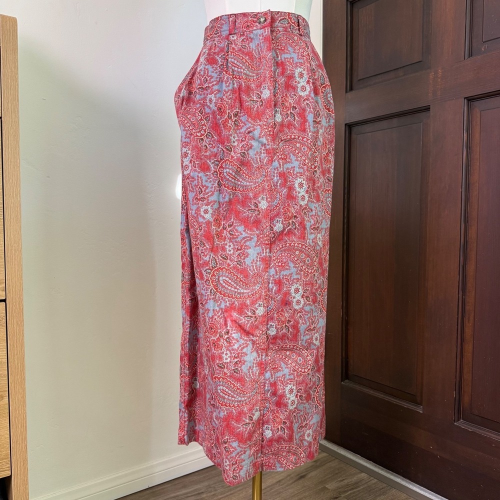 Susan Bristol Maxi Skirt Paisley Cottagecore 80s 90s‎ Mom | Red | Size 10